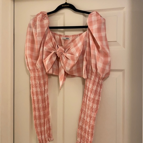 Pink Plaid Crop Top - Picture 2 of 3